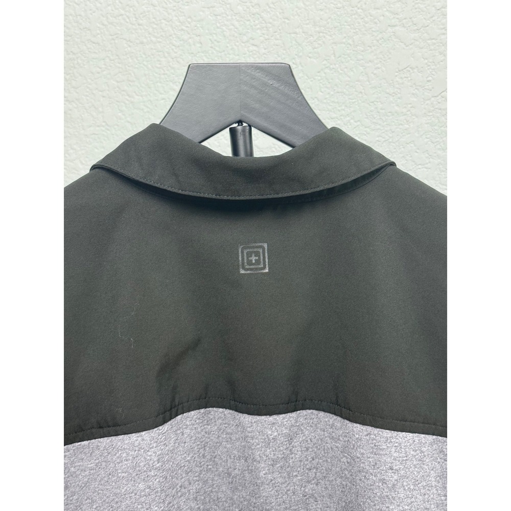 5.11 Tactical Mens XL Grey Black Colorblock Short Sleeve Snap Polo Shirt - Picture 4 of 11